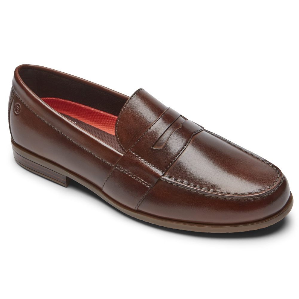 Rockport Mens Loafers Brown - Classic Lite 2 Penny - UK 724-MYZVWK